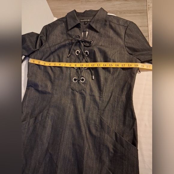 Lafayette 148 Darkwash Denim Midi Dress - Picture 9 of 14